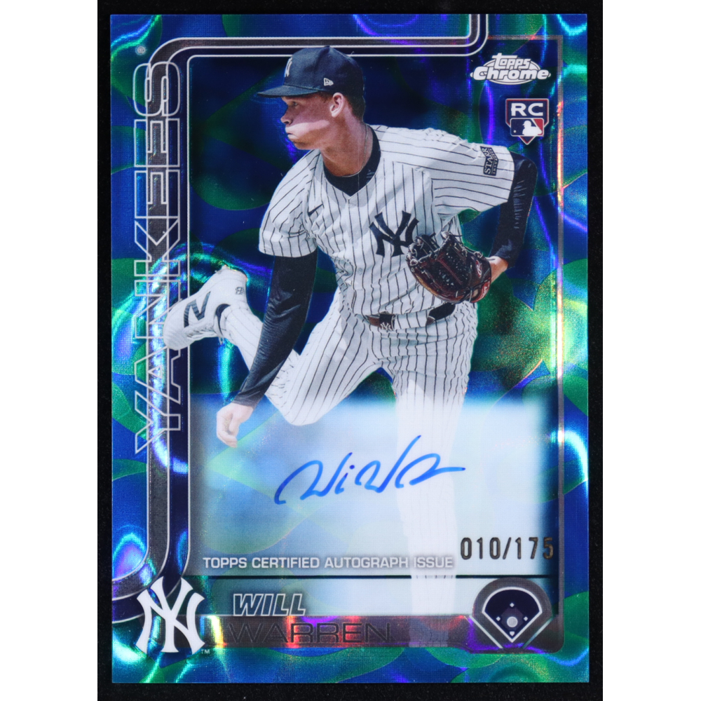 Will Warren 2025 Topps Chrome Update Rookie Autographs Blue Green Lava Lamp Refractors Auto #RA-WWA RC #010/175 at PristineAuction.com