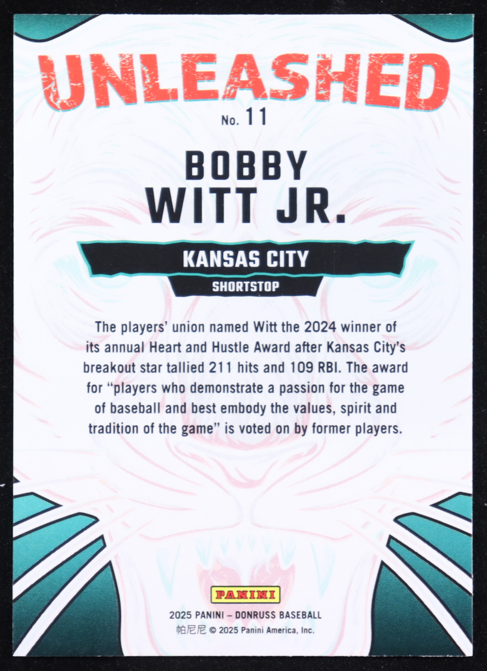 Bobby Witt Jr. 2025 Donruss Unleashed #11 at PristineAuction.com Bobby Witt Jr. 2025 Donruss Unleashed #11 at PristineAuction.com