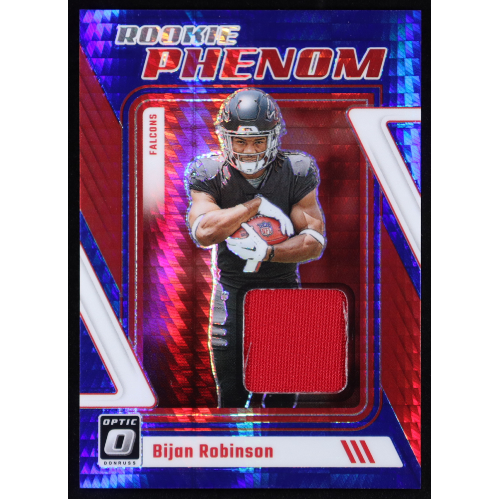 Bijan Robinson 2023 Donruss Optic Rookie Phenoms Jerseys Blue Hyper #3 RC at PristineAuction.com