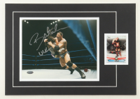 Dave Bautista Signed 12x17 Custom Matted Photo Display with Trading Card Inscribed "WWE" (Steiner & SM) at PristineAuction.com