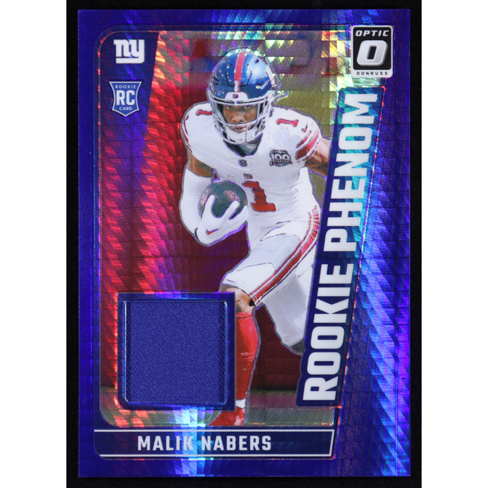 Malik Nabers 2024 Donruss Optic Rookie Phenoms Blue Hyper #28 RC at PristineAuction.com