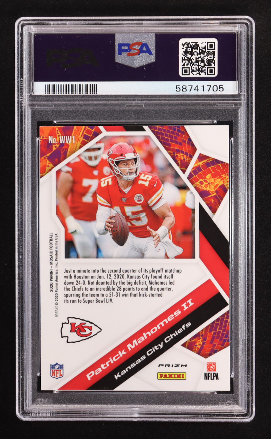 Patrick Mahomes II 2020 Panini Mosaic Will to Win Mosaic #1 (PSA 9) at PristineAuction.com Patrick Mahomes II 2020 Panini Mosaic Will to Win Mosaic #1 (PSA 9) at PristineAuction.com