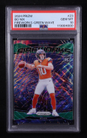 Bo Nix 2024 Panini Prizm Fireworks Prizms Green Wave #23 RC (PSA 10) at PristineAuction.com