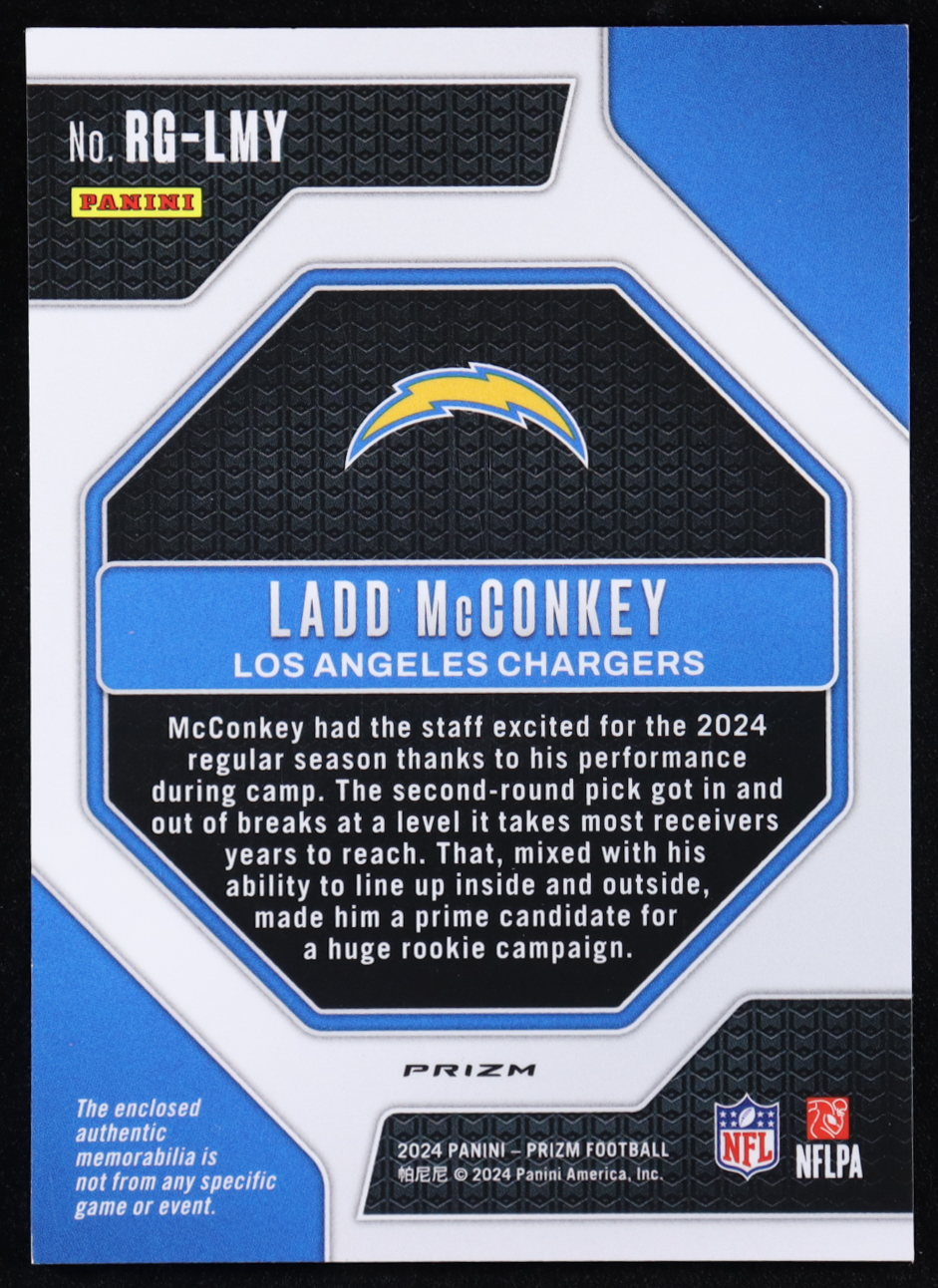 Ladd McConkey 2024 Panini Prizm Rookie Gear Neon Green Pulsar #16 RC at PristineAuction.com Ladd McConkey 2024 Panini Prizm Rookie Gear Neon Green Pulsar #16 RC at PristineAuction.com