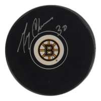 Gerry Cheevers Signed Bruins Logo Hockey Puck (COJO) at PristineAuction.com