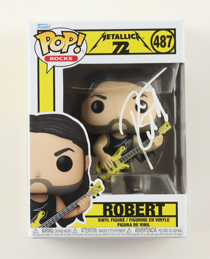Robert Trujillo Signed "Metallica" #487 Robert Funko Pop! Vinyl Figure (SWAU) at PristineAuction.com Robert Trujillo Signed "Metallica" #487 Robert Funko Pop! Vinyl Figure (SWAU) at PristineAuction.com