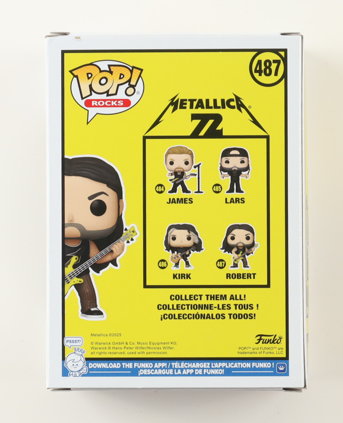 Robert Trujillo Signed "Metallica" #487 Robert Funko Pop! Vinyl Figure (SWAU) at PristineAuction.com Robert Trujillo Signed "Metallica" #487 Robert Funko Pop! Vinyl Figure (SWAU) at PristineAuction.com