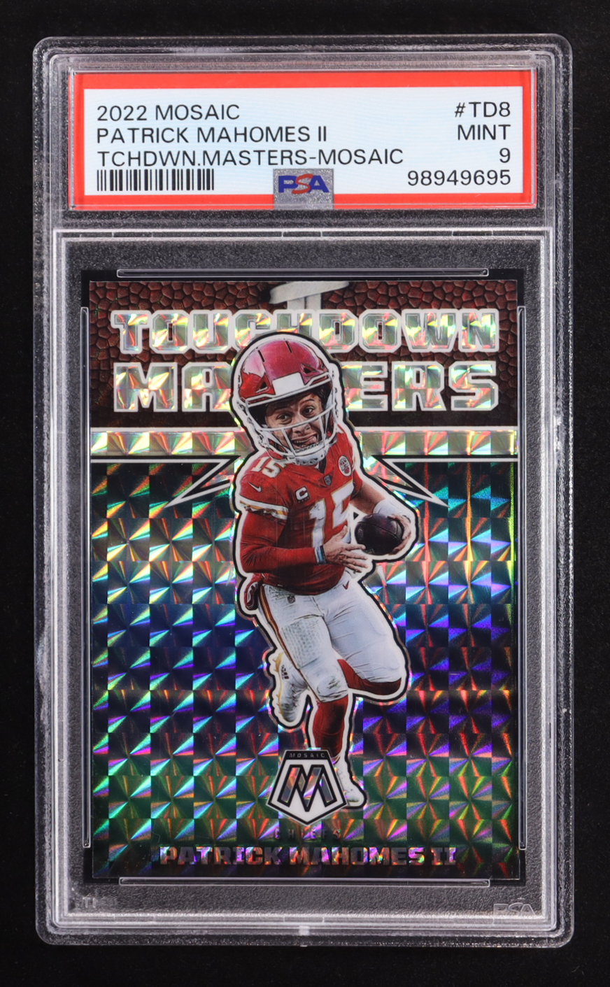 Patrick Mahomes II 2022 Panini Mosaic Touchdown Masters Mosaic #8 (PSA 9) at PristineAuction.com Patrick Mahomes II 2022 Panini Mosaic Touchdown Masters Mosaic #8 (PSA 9) at PristineAuction.com