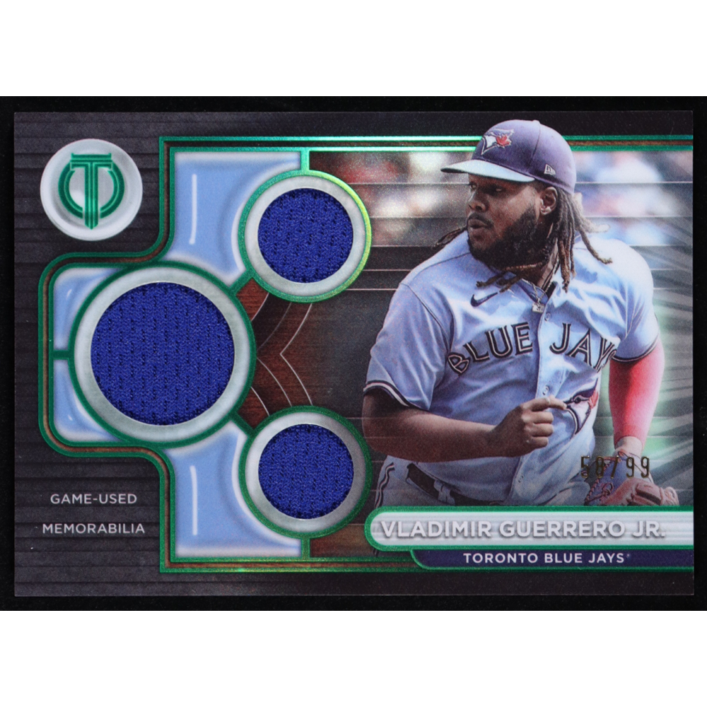 Vladimir Guerrero Jr. 2024 Topps Tribute Triple Relics Green #TTRVG #58/99 at PristineAuction.com