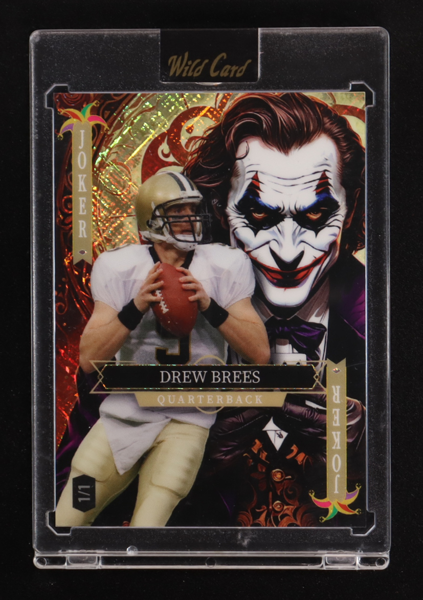 Drew Brees 2025 Wild Card Jokers Wild Joker Shimmer Maroon #SDJWMDBNK08 #1/1 at PristineAuction.com Drew Brees 2025 Wild Card Jokers Wild Joker Shimmer Maroon #SDJWMDBNK08 #1/1 at PristineAuction.com
