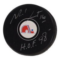 Michel Goulet Signed Nordiques Logo Hockey Puck Inscribed "HOF 98" (COJO) at PristineAuction.com