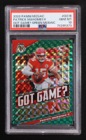 Patrick Mahomes II 2020 Panini Mosaic Got Game Mosaic Green #16 (PSA 10) at PristineAuction.com