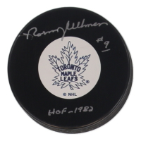 Norm Ullman Signed Maple Leafs Logo Puck Inscribed "HOF 1982" (COJO) at PristineAuction.com