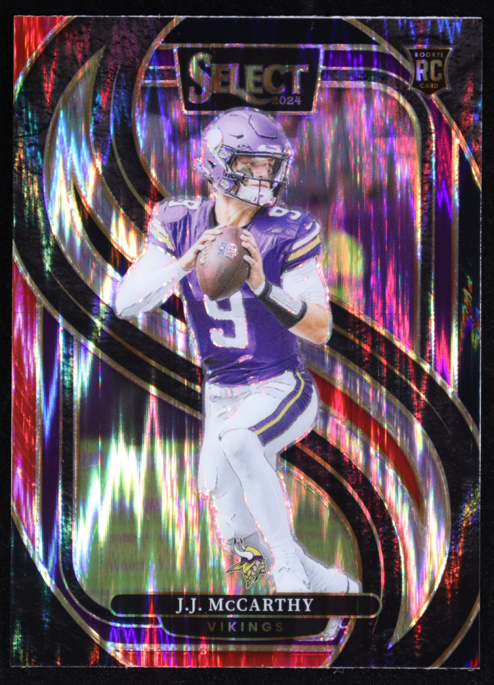 J.J. Mccarthy 2024 Panini Select Red & Blue Shock #134 RC