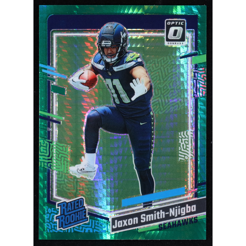 Jaxon Smith-Njigba 2023 Donruss Optic Green Hyper #293 RC at PristineAuction.com