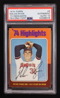 Nolan Ryan Signed 1975 Topps #5 HL (PSA | Autograph Graded PSA 10) at PristineAuction.com