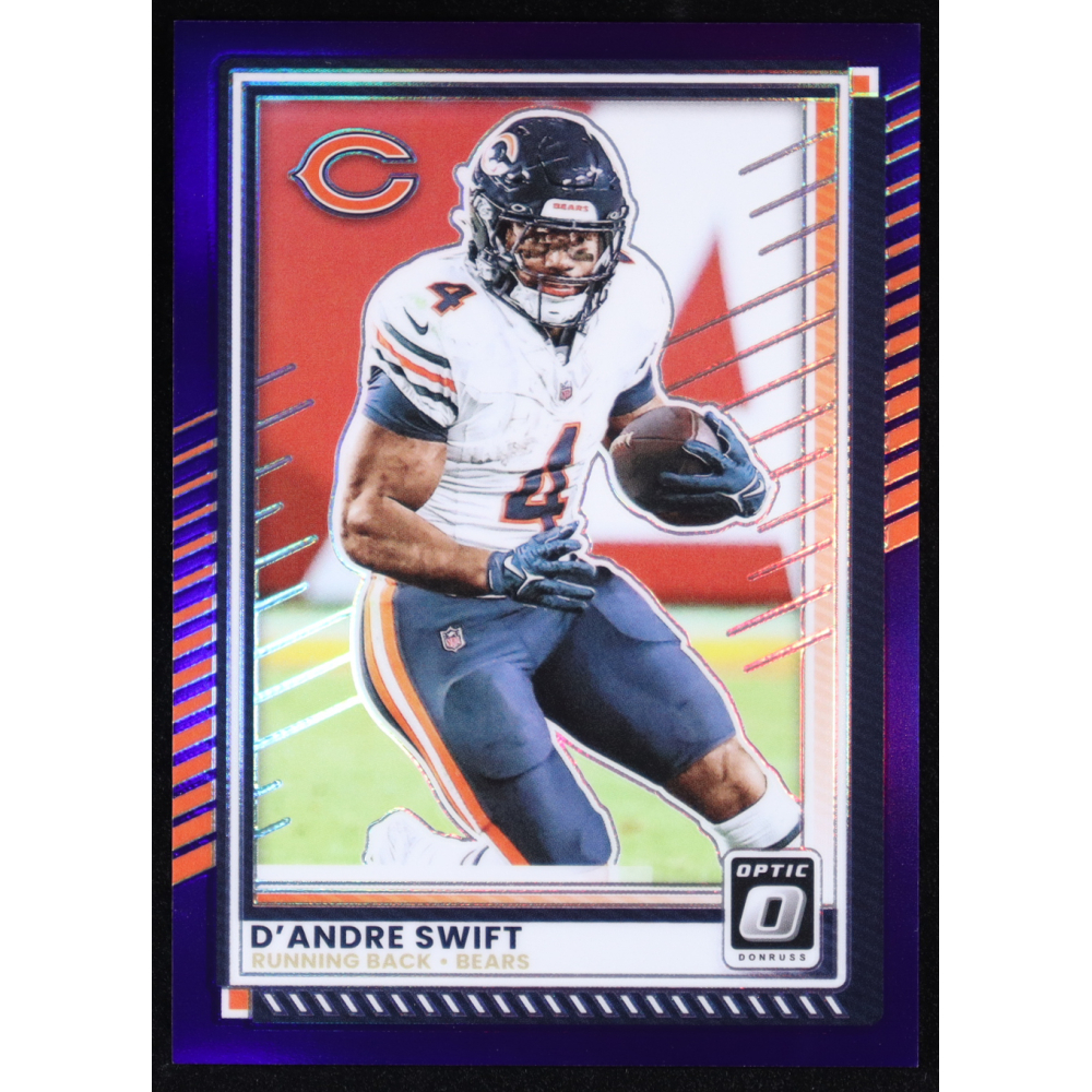 D'Andre Swift 2025 Panini Donruss Optic Purple #154 #15/60 at PristineAuction.com
