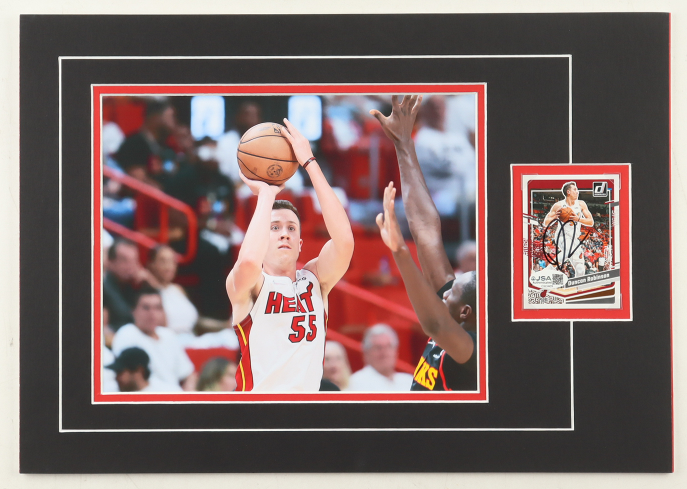 Duncan Robinson Signed 12x17 Custom Matted Trading Card Display with Photo (JSA) at PristineAuction.com Duncan Robinson Signed 12x17 Custom Matted Trading Card Display with Photo (JSA) at PristineAuction.com