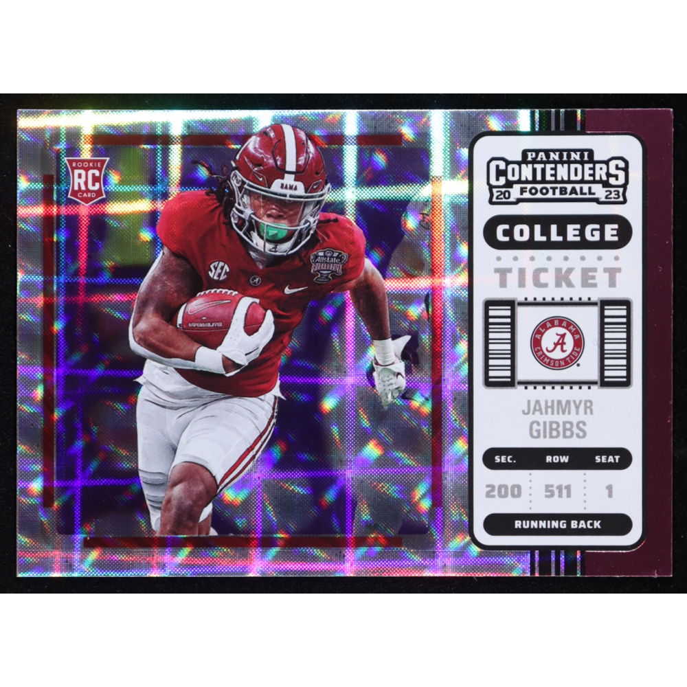 Jahmyr Gibbs 2023 Panini Chronicles Draft Picks Contenders College Ticket Pink #8 RC at PristineAuction.com