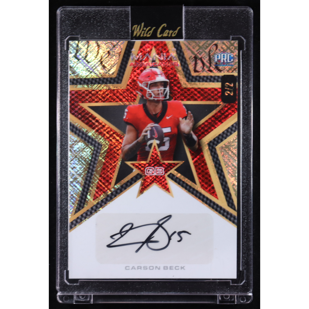 Carson Beck 2024 Wild Card Auto Mania American Star Cross Hatch Constitution #AMASCB #2/2 at PristineAuction.com