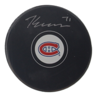 Jake Evans Signed Canadiens Logo Hockey Puck (COJO) at PristineAuction.com