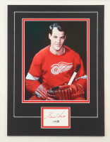 Gordie Howe Signed 12x16 Custom Matted Cut Display with Photo (JSA) at PristineAuction.com