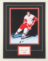 Gordie Howe Signed 12x16 Custom Matted Cut Display with Photo (JSA) at PristineAuction.com
