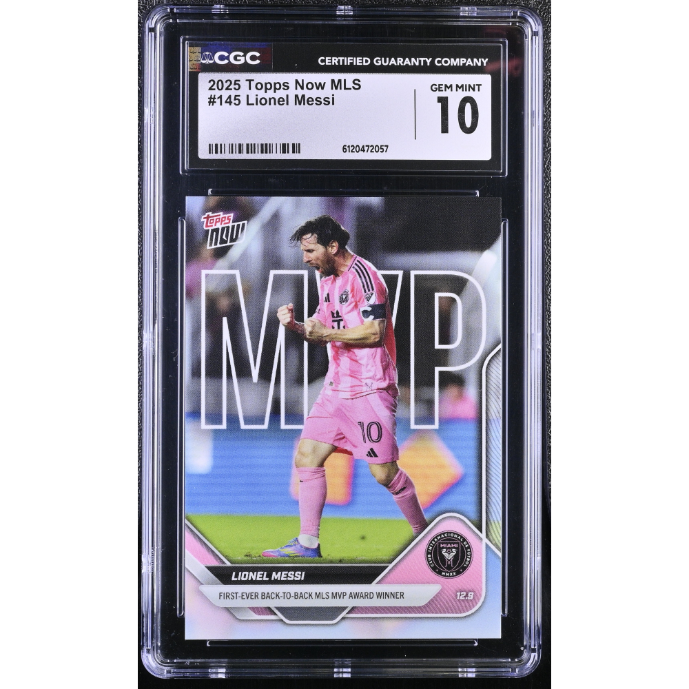Lionel Messi 2025 Topps Now MLS #145 (CGC 10) at PristineAuction.com
