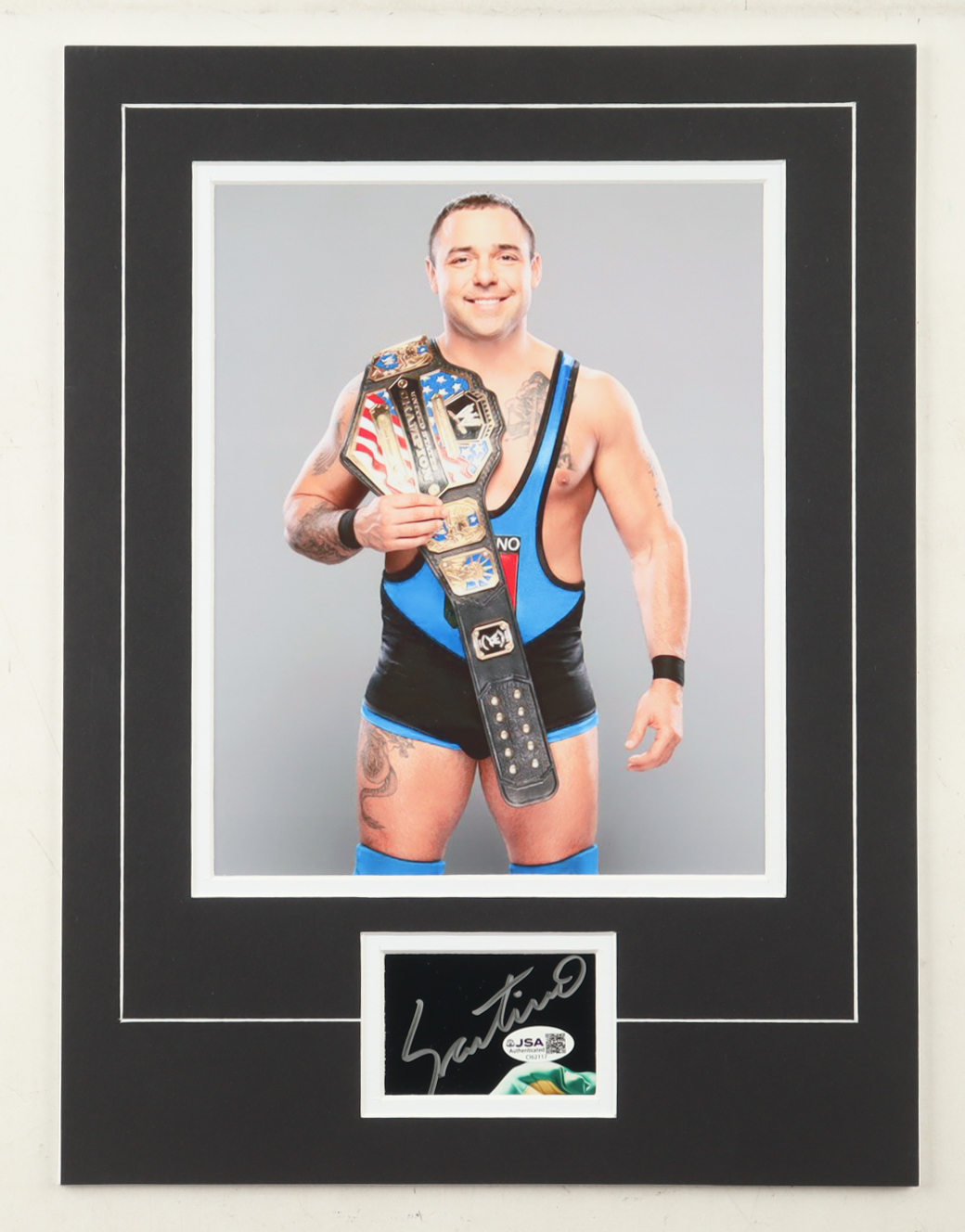 Santino Marella Signed 12x16 Custom Matted Cut Display with Photo (JSA) at PristineAuction.com Santino Marella Signed 12x16 Custom Matted Cut Display with Photo (JSA) at PristineAuction.com