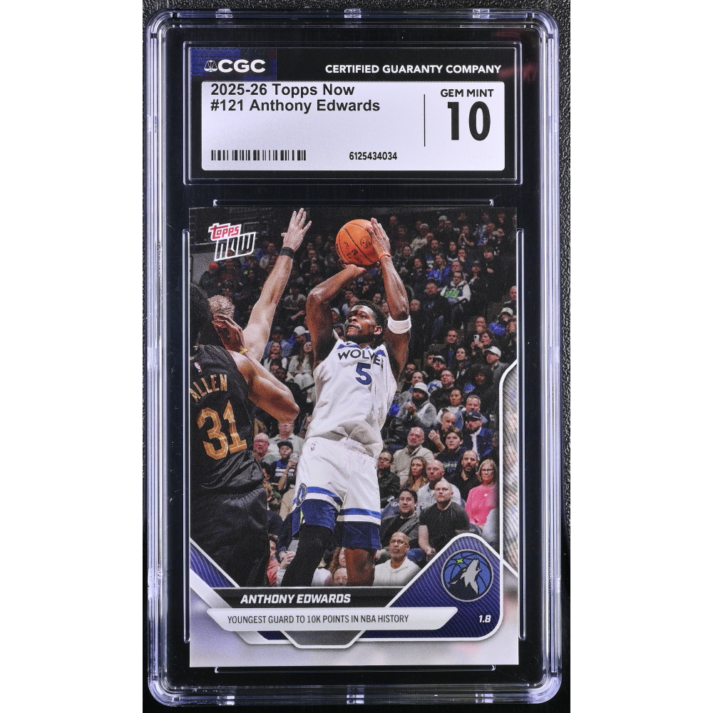 Anthony Edwards 2025-26 Topps Now #121 (CGC 10) at PristineAuction.com