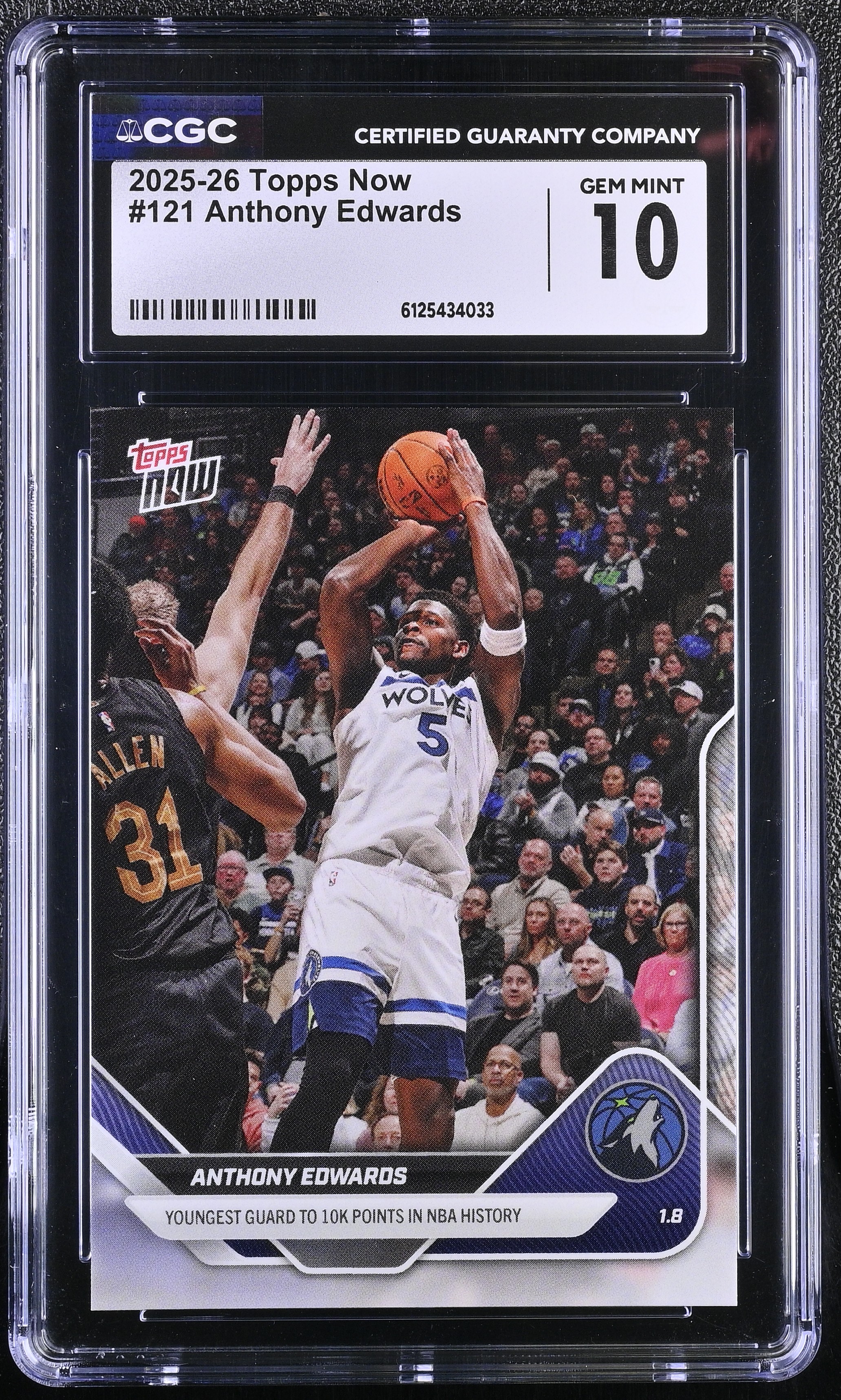 Anthony Edwards 2025-26 Topps Now #121 (CGC 10) at PristineAuction.com Anthony Edwards 2025-26 Topps Now #121 (CGC 10) at PristineAuction.com