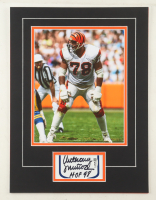 Anthony Munoz Signed 12x16 Custom Matted Cut Display with Photo Inscribed "HOF 98" (JSA) at PristineAuction.com