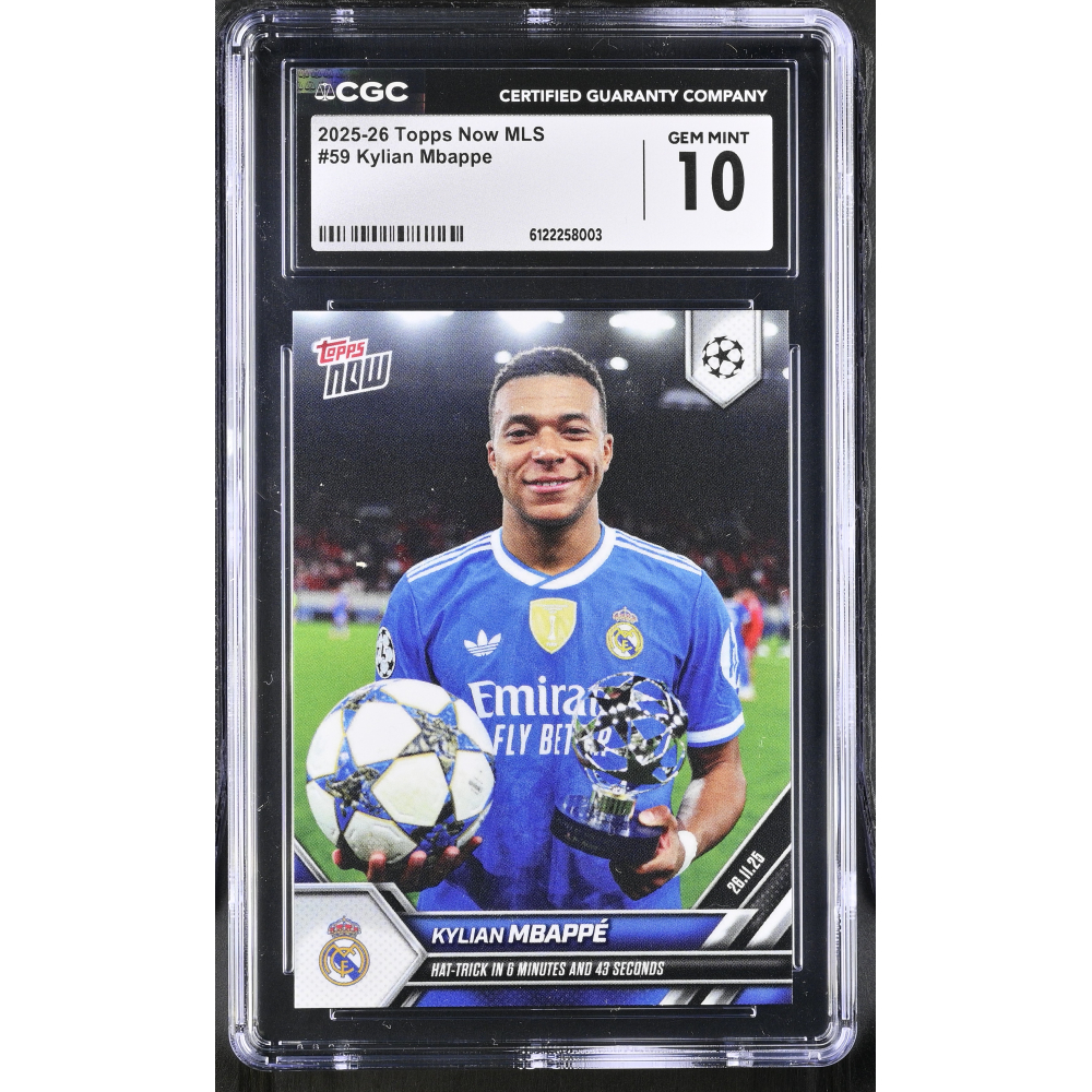 Kylian Mbappe 2025-26 Topps Now MLS #59 (CGC 10) at PristineAuction.com