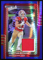 Christian McCaffrey 2025 Donruss Optic Donruss Threads Blue Hyper #16 at PristineAuction.com