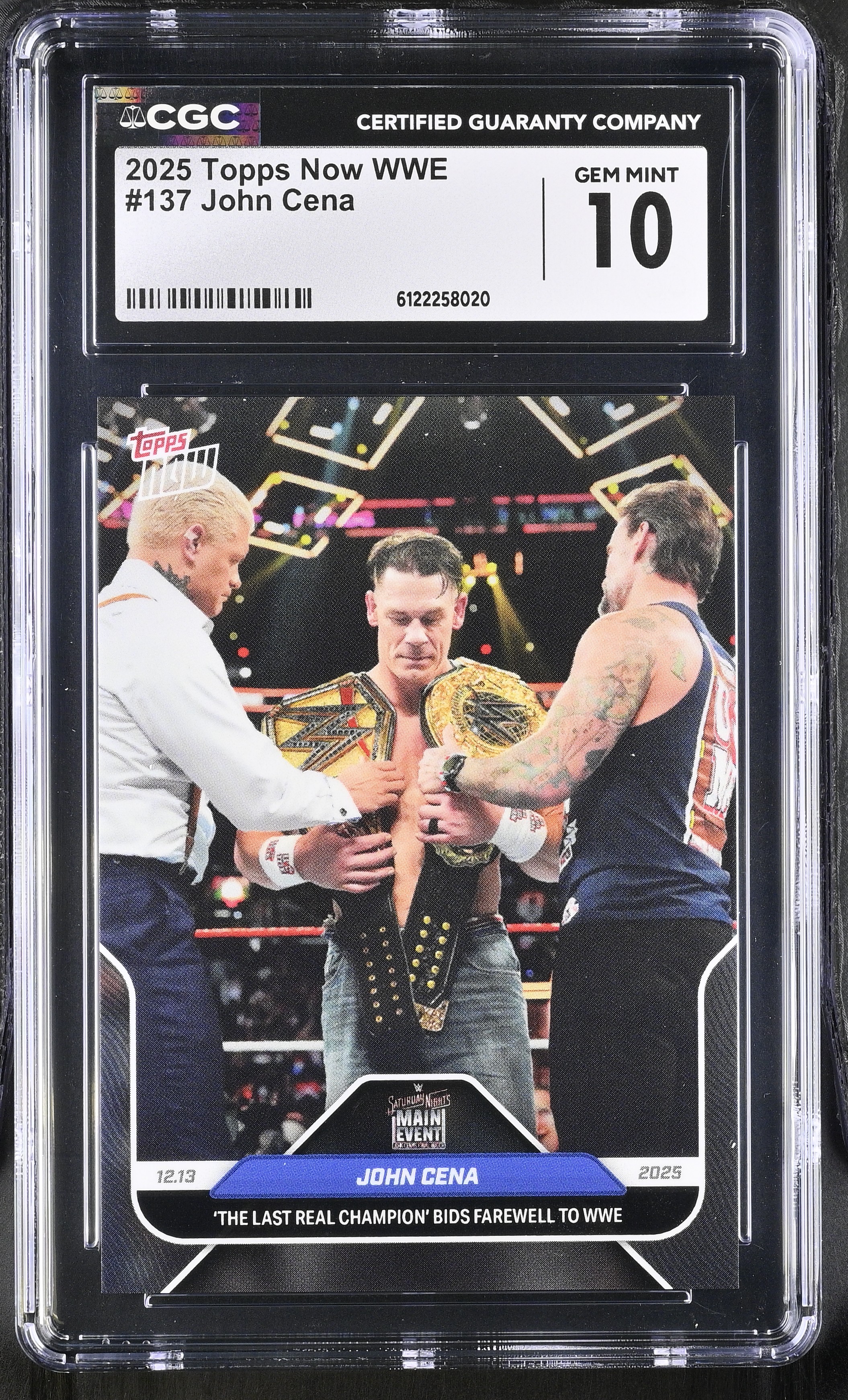 John Cena 2025 Topps Now WWE #137 (CGC 10) at PristineAuction.com John Cena 2025 Topps Now WWE #137 (CGC 10) at PristineAuction.com