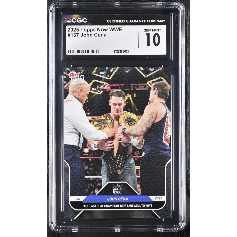 John Cena 2025 Topps Now WWE #137 (CGC 10) at PristineAuction.com