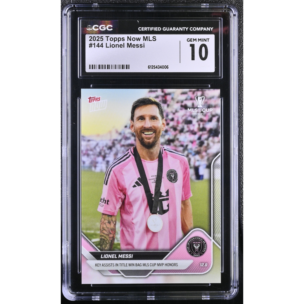 Lionel Messi 2025 Topps Now MLS #144 (CGC 10) at PristineAuction.com