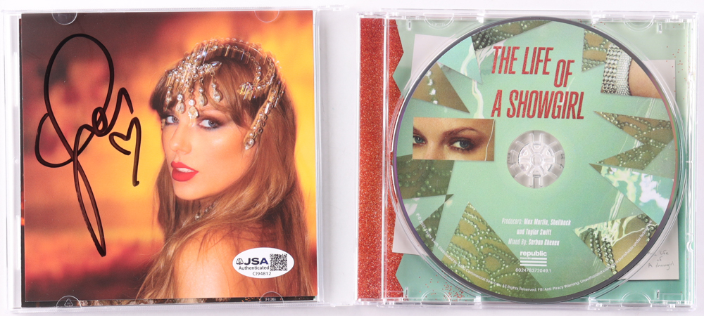 Taylor Swift Signed "The Life of a Showgirl" CD Album Insert (JSA) at PristineAuction.com Taylor Swift Signed "The Life of a Showgirl" CD Album Insert (JSA) at PristineAuction.com