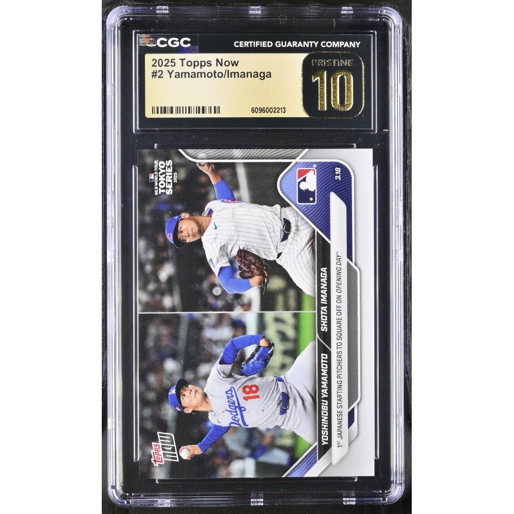 Yoshinobu Yamamoto / Shota Imanaga 2025 Topps Now #2 (CGC PRISTINE 10 | Black Label) at PristineAuction.com