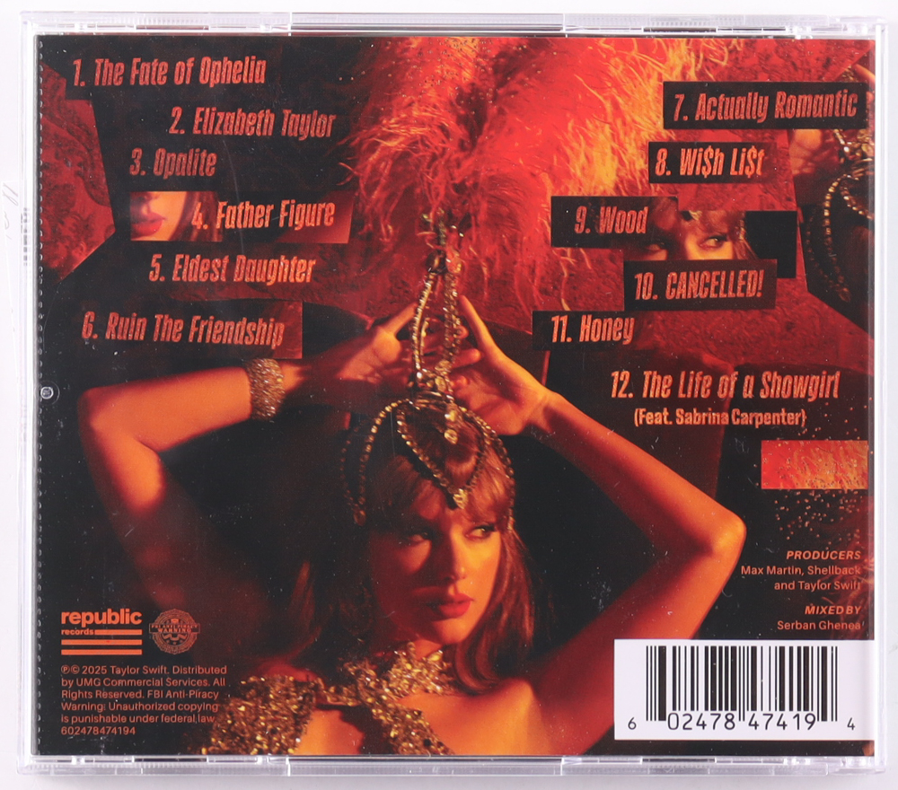 Taylor Swift Signed "The Life of a Showgirl" CD Album Insert (JSA) at PristineAuction.com Taylor Swift Signed "The Life of a Showgirl" CD Album Insert (JSA) at PristineAuction.com