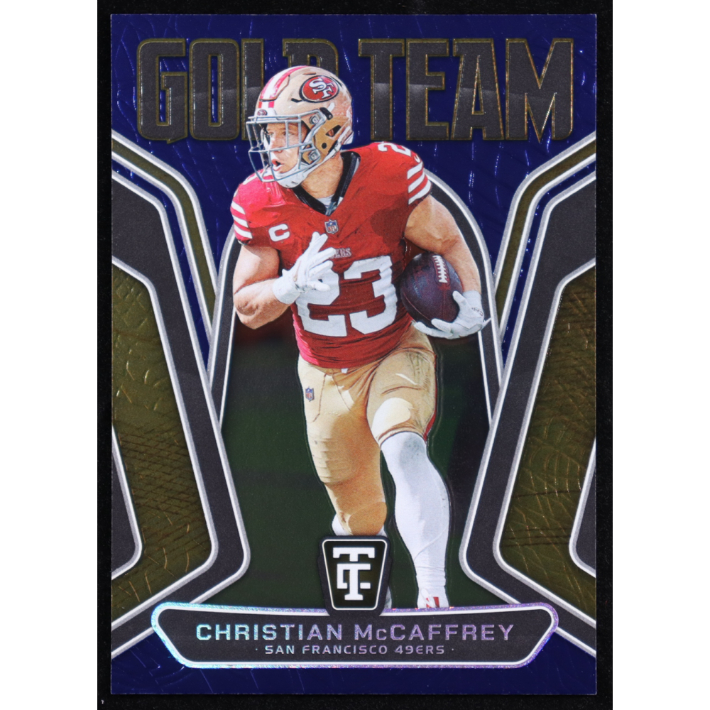 Christian McCaffrey 2024 Totally Certified Gold Team Mirror Blue #7 #085/199 at PristineAuction.com