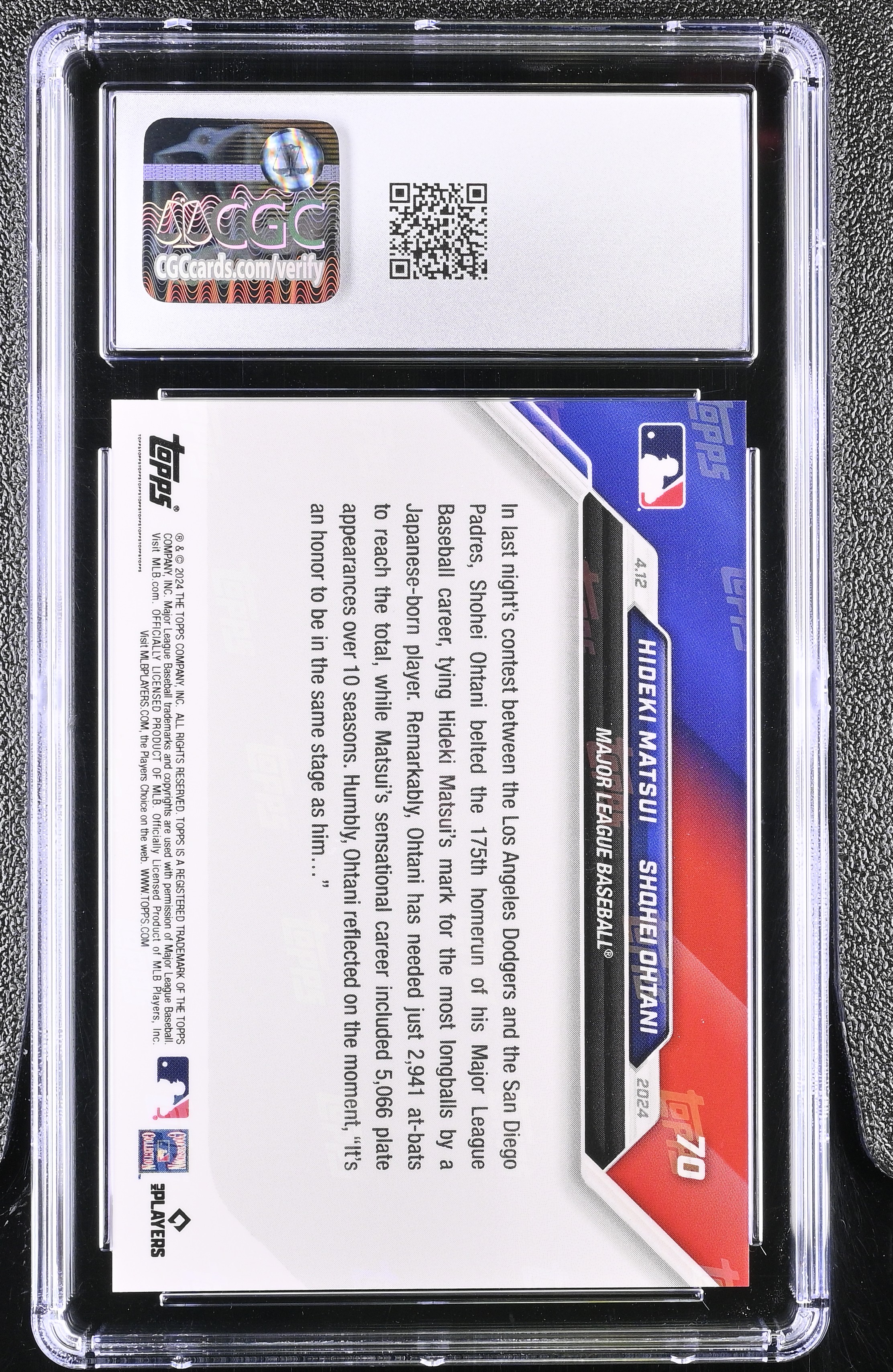 Hideki Matsui / Shohei Ohtani 2024 Topps Now #70 (CGC 10) at PristineAuction.com Hideki Matsui / Shohei Ohtani 2024 Topps Now #70 (CGC 10) at PristineAuction.com