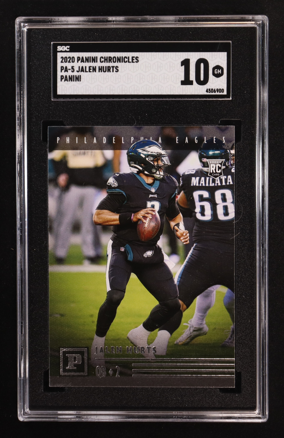 Jalen Hurts 2020 Panini Chronicles Panini #PA5 RC (SGC 10) at PristineAuction.com Jalen Hurts 2020 Panini Chronicles Panini #PA5 RC (SGC 10) at PristineAuction.com