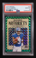 Malik Nabers 2024 Panini Mosaic Notoriety Mosaic Green #23 RC (PSA 10) at PristineAuction.com