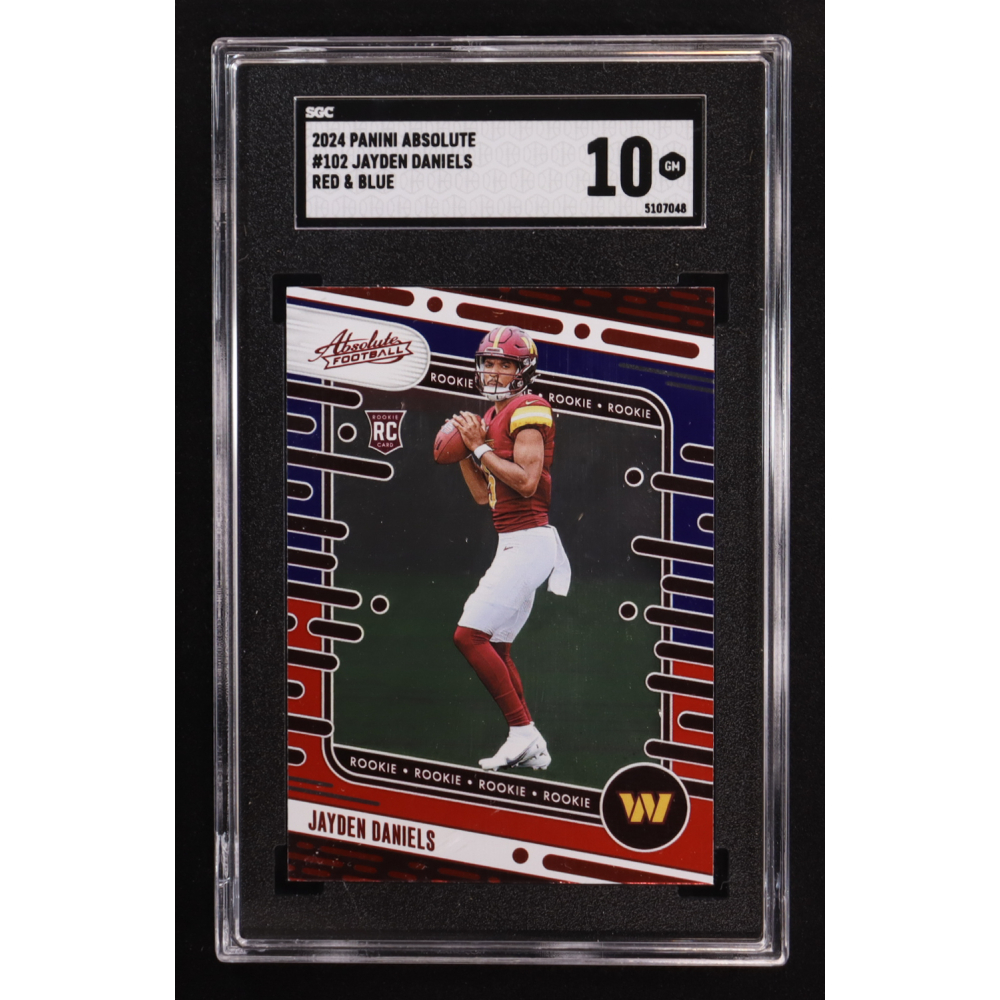 Jayden Daniels 2024 Absolute Red and Blue #102 RC (SGC 10) at PristineAuction.com