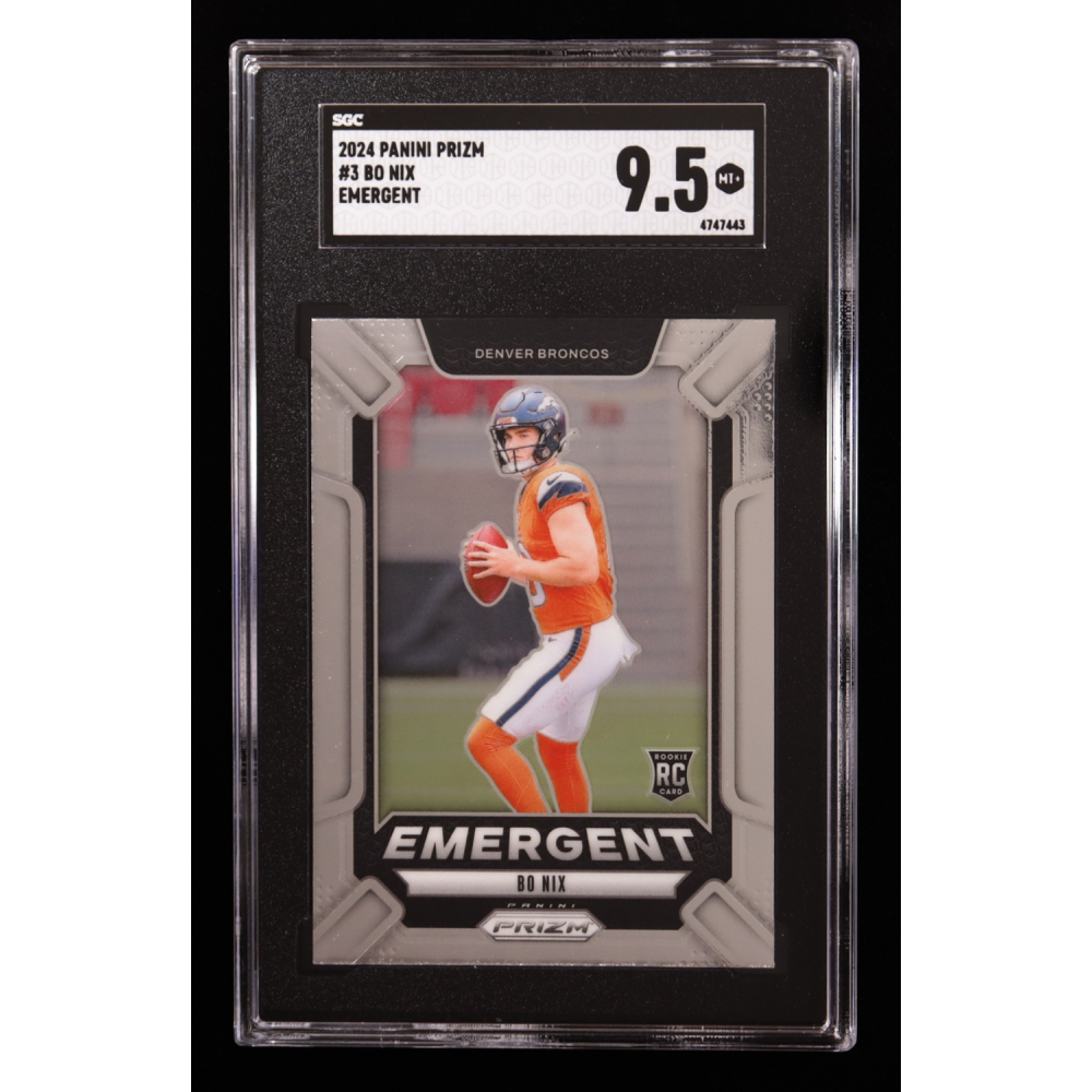 Bo Nix 2024 Panini Prizm Emergent #3 RC (SGC 9.5) at PristineAuction.com