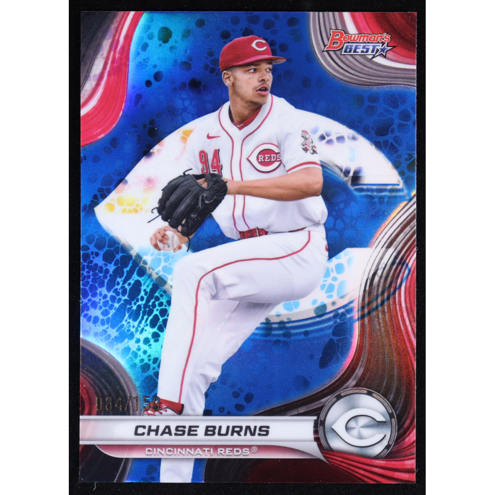 Chase Burns 2024 Bowman's Best Top Prospects Blue Refractors #TP-28 RC #084/150 at PristineAuction.com