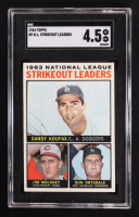 Sandy Koufax / Jim Maloney / Don Drysdale 1964 Topps #5 / NL Strikeout Leaders (SGC 4.5) at PristineAuction.com