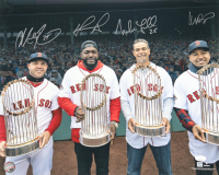 Red Sox 16x20 Photo Signed By (4) with David Ortiz, Manny Ramirez, Mike Lowell & Steve Pearce (JSA) at PristineAuction.com