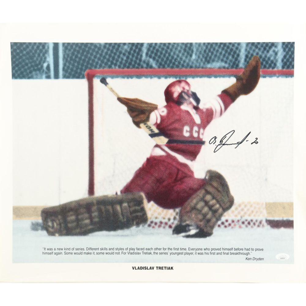 Vladislav Tretiak Signed Soviet Union National Team 19x22.5 Poster (JSA) at PristineAuction.com